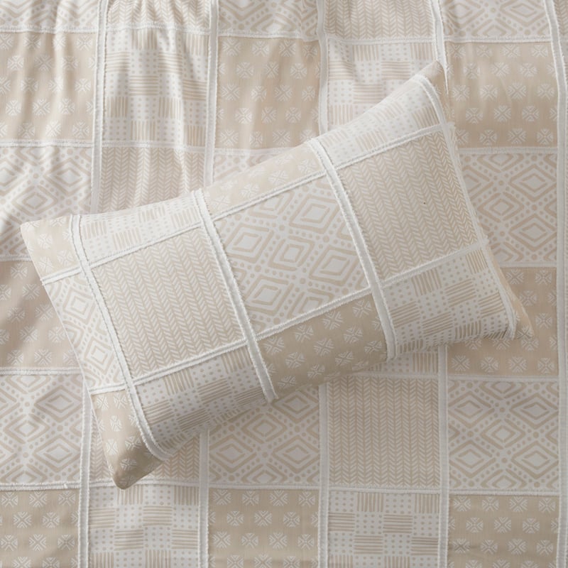 Elias Natural Jacquard Quilt Cover Set