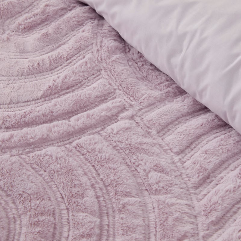 Horizon Faux Fur Lilac Hint Quilt Cover Separates