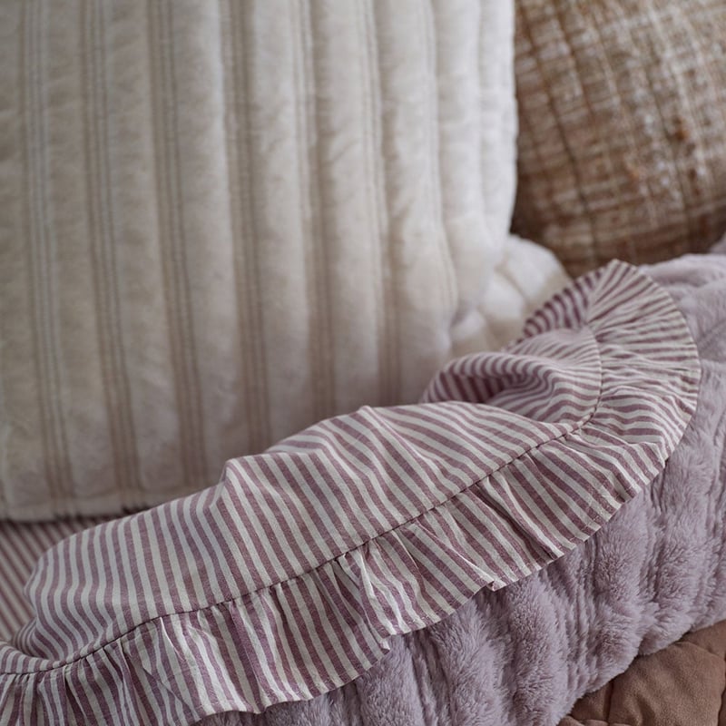 Horizon Faux Fur Cream Quilt Cover Separates