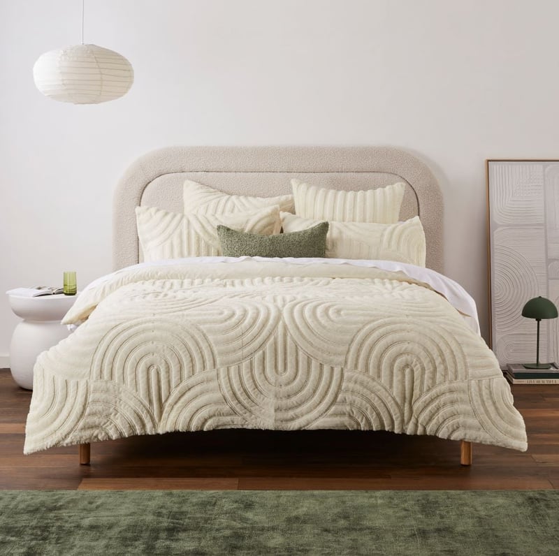 Horizon Faux Fur Cream Quilt Cover Separates