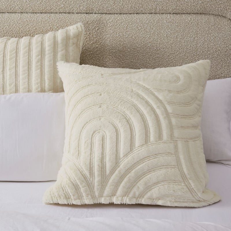 Horizon Faux Fur Cream Quilt Cover Separates