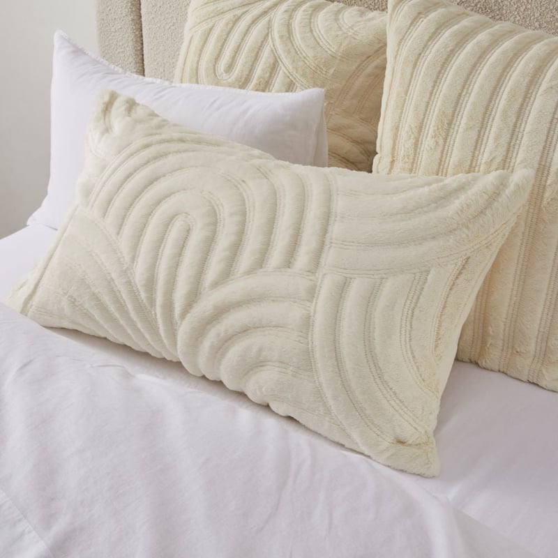 Horizon Faux Fur Cream Quilt Cover Separates