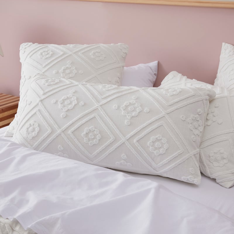 Anastasia White Tufted Quilt Cover Separates