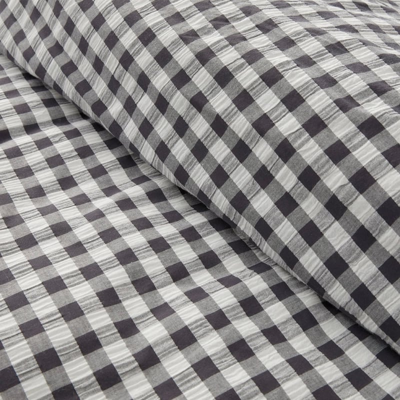 Talia Charcoal Check Quilt Cover Set + Separates