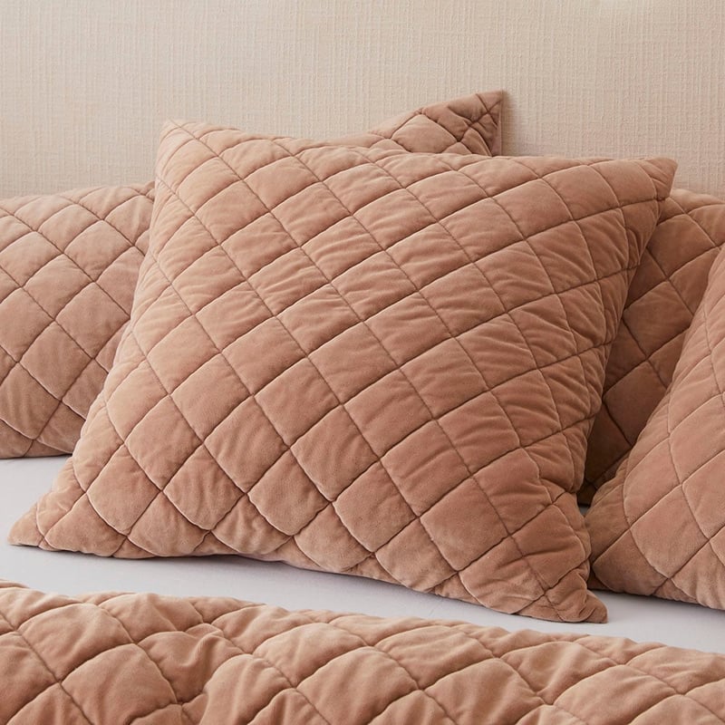 Sawyer Velvet Hazelnut Quilted Pillowcases