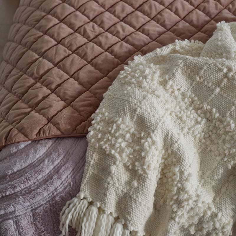 Sawyer Velvet Hazelnut Quilted Quilt Cover Separates