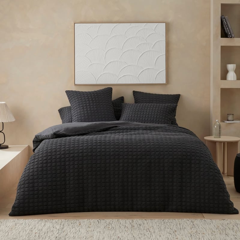 Austin Black Marle Jersey Quilted Pillowcases