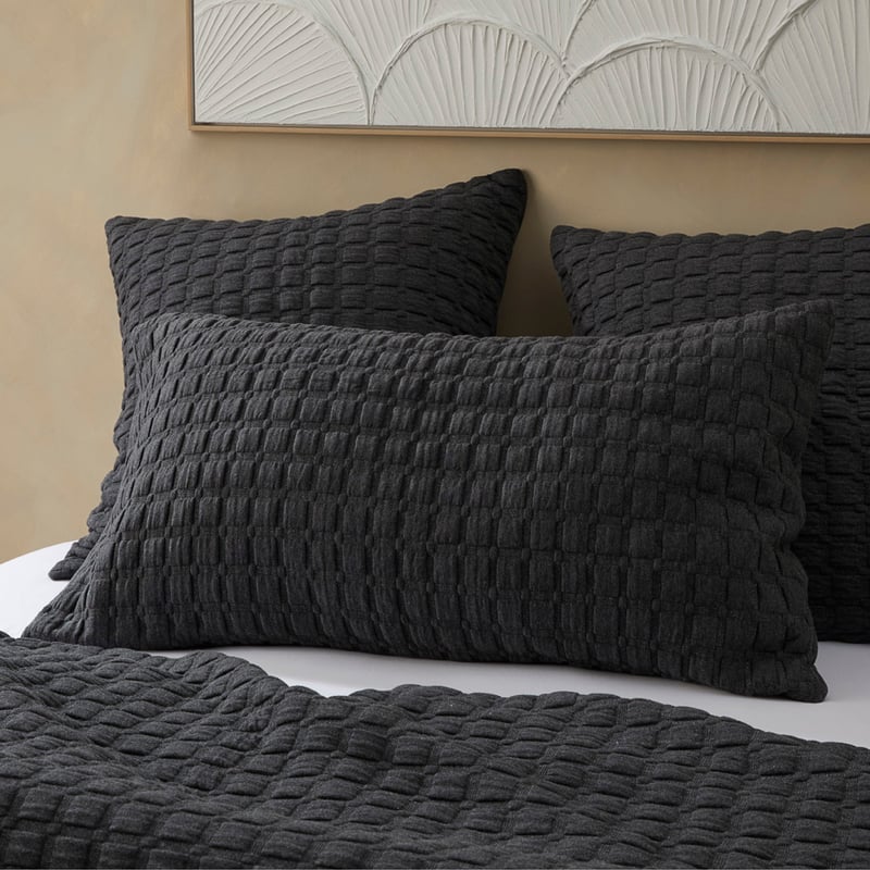 Austin Black Marle Jersey Quilted Pillowcases