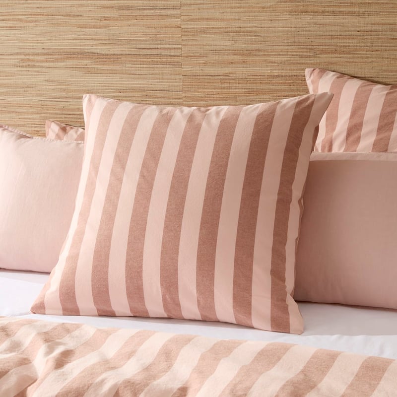 Stonewashed Cotton Printed Blossom & Earth Stripe Quilt Cover Separates