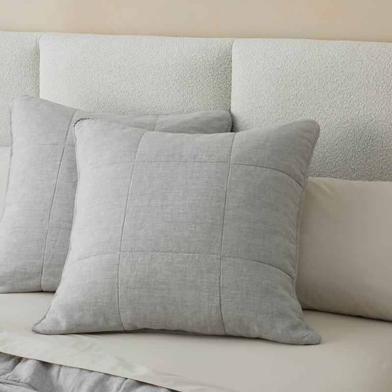 Vintage Washed Linen Grey Marle Bedspread + Separates