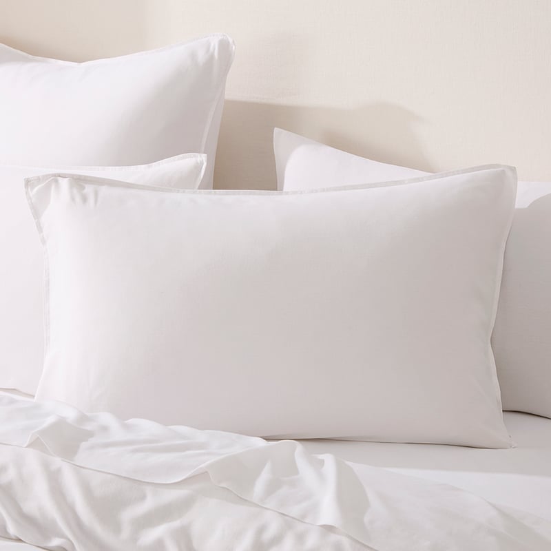 Washed Bamboo Linen White Quilt Cover Set + Separates