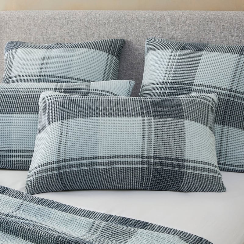 Perry Ice Blue Waffle Pillowcases