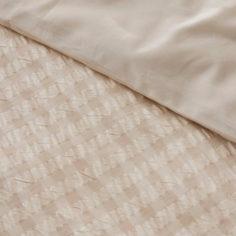 Talia Check Sand Quilt Cover Set + Separates