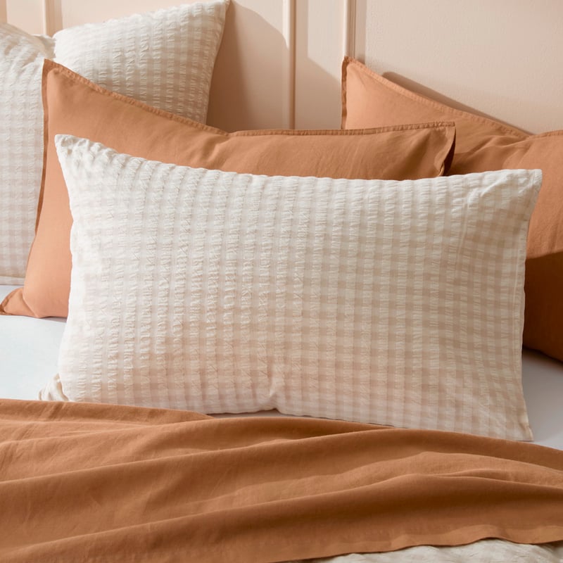 Talia Check Sand Quilt Cover Set + Separates