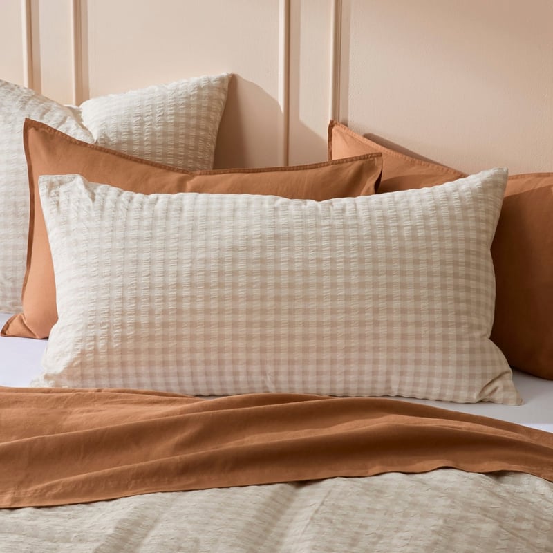 Talia Check Sand Quilt Cover Set + Separates