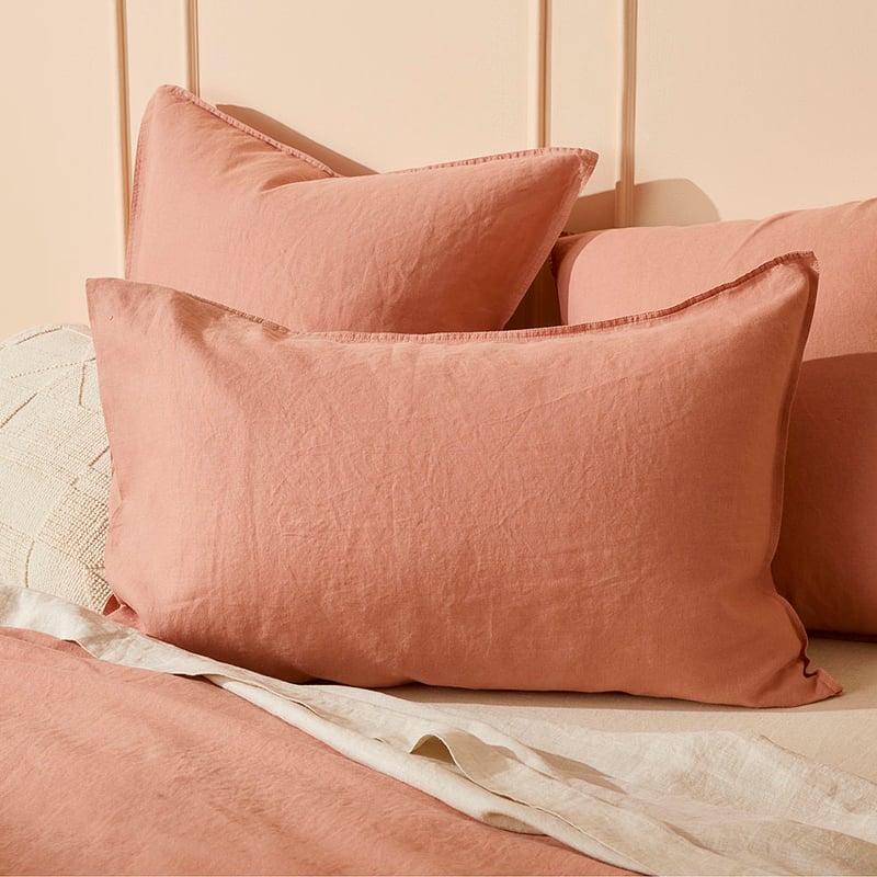 Vintage Washed Linen Muted Clay Quilt Cover Separates