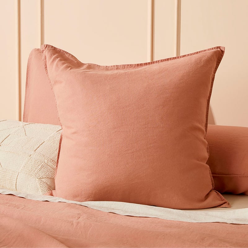 Vintage Washed Linen Muted Clay Quilt Cover Separates