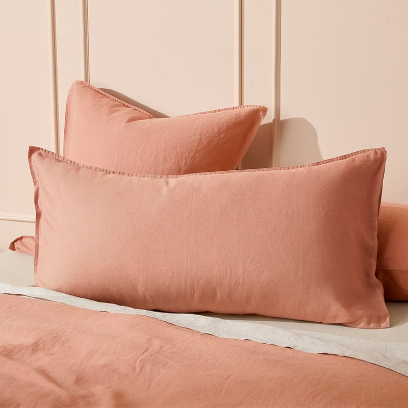 Vintage Washed Linen Muted Clay Quilt Cover Separates