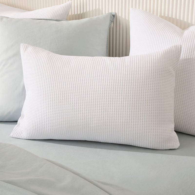 Bamboo Cotton Waffle White Quilt Cover Set + Separates