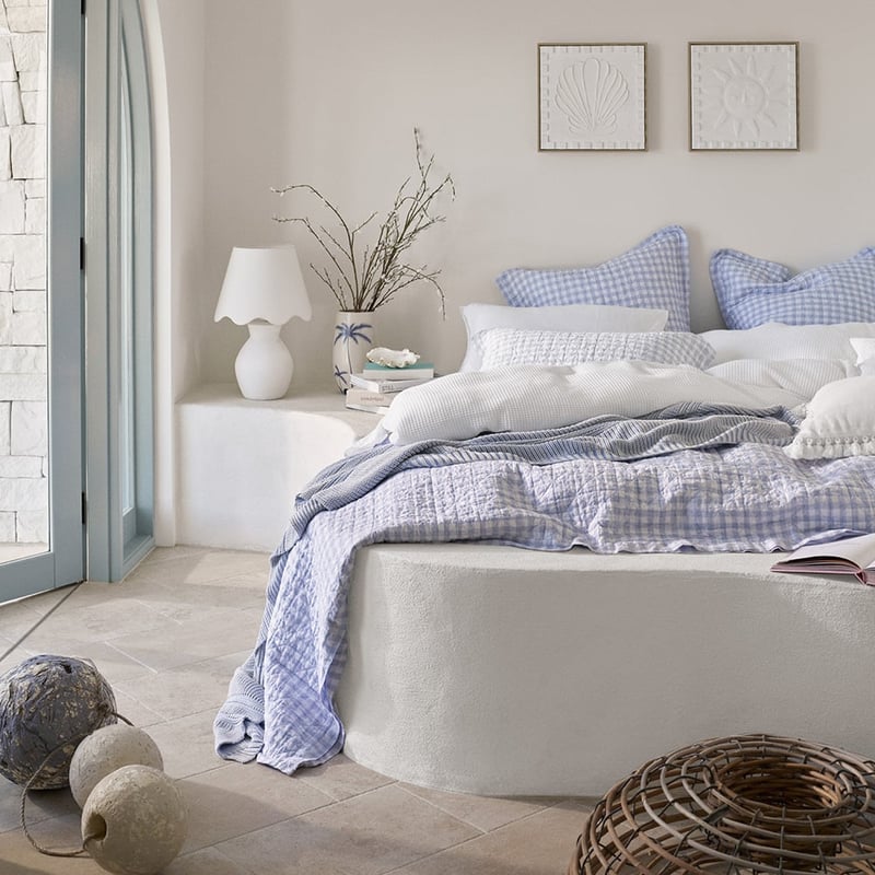 Bamboo Cotton Waffle White Quilt Cover Set + Separates