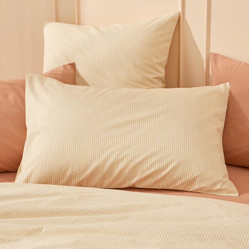 Talia Stripe Butter Quilt Cover Set + Separates