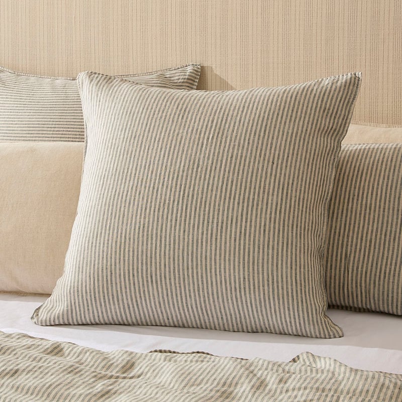 Vintage Washed Linen Linen & Cypress Stripe Quilt Cover + Separates
