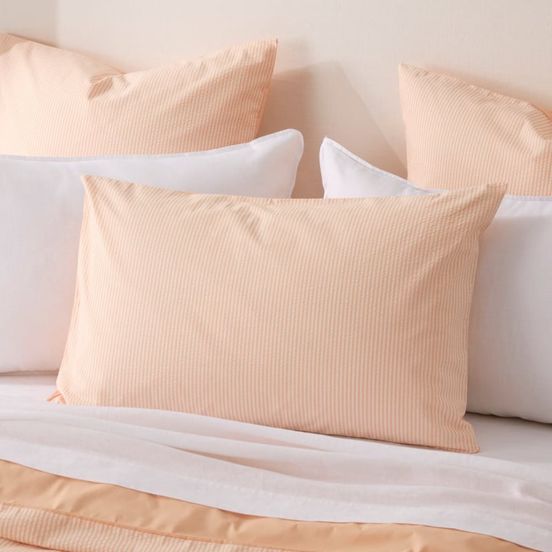 Talia Stripe Coral Quilt Cover Set + Separates