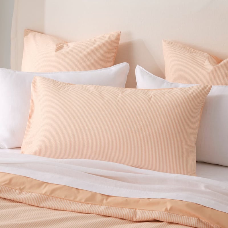 Talia Stripe Coral Quilt Cover Set + Separates