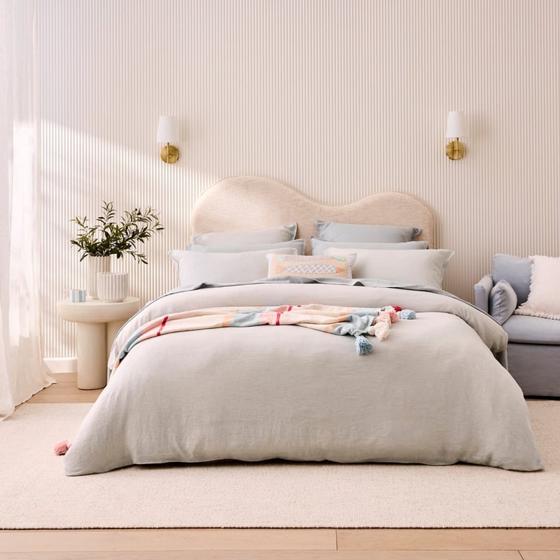 Vintage Washed Linen Duck Egg Stripe Pillowcases