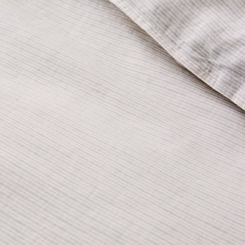 Vintage Washed Linen Duck Egg Stripe Quilt Cover + Separates