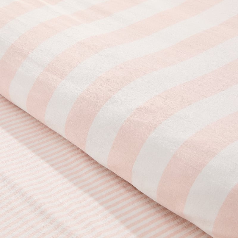 Simona Stripe Nude Pink Quilt Cover Set + Separates