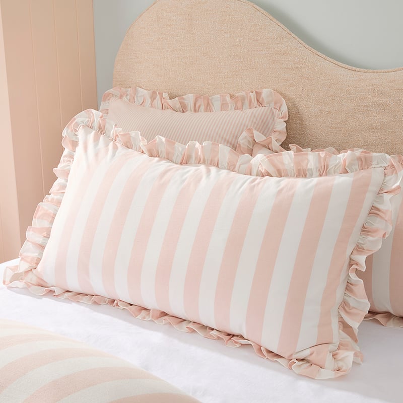 Simona Stripe Nude Pink Quilt Cover Set + Separates