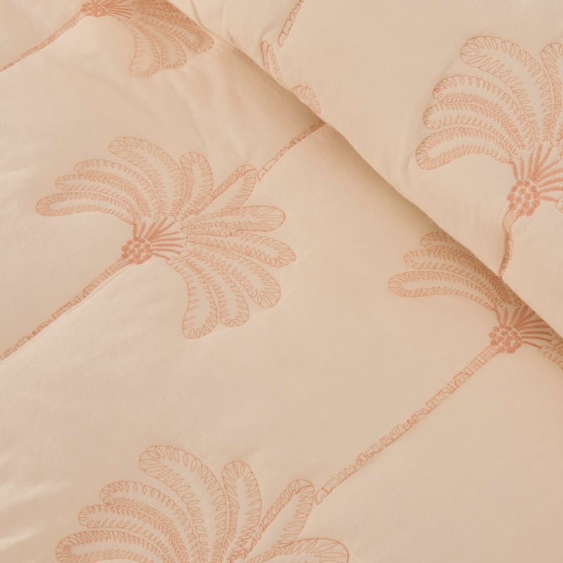 Ada Palm Soft Peach Quilted Quilt Cover Separates
