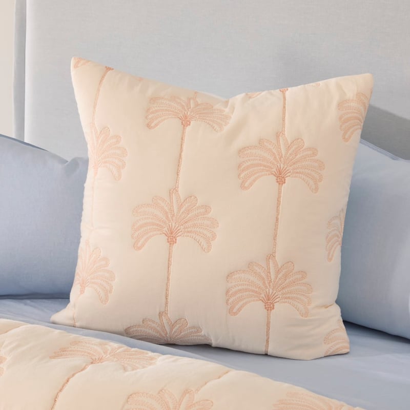 Ada Palm Soft Peach Quilted Quilt Cover Separates