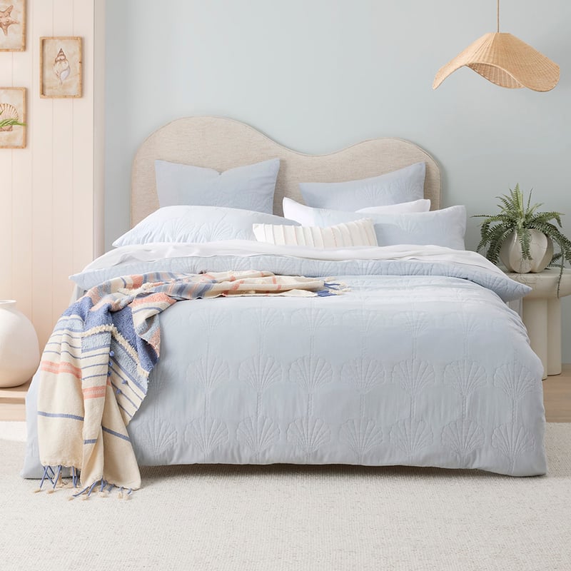 Mira Soft Blue Quilted Pillowcases