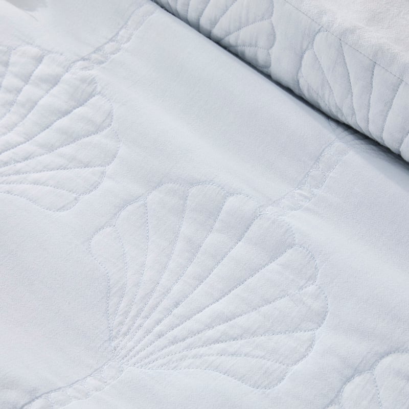 Mira Soft Blue Quilted Quilt Cover Separates