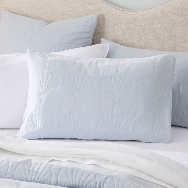 Mira Soft Blue Quilted Pillowcases