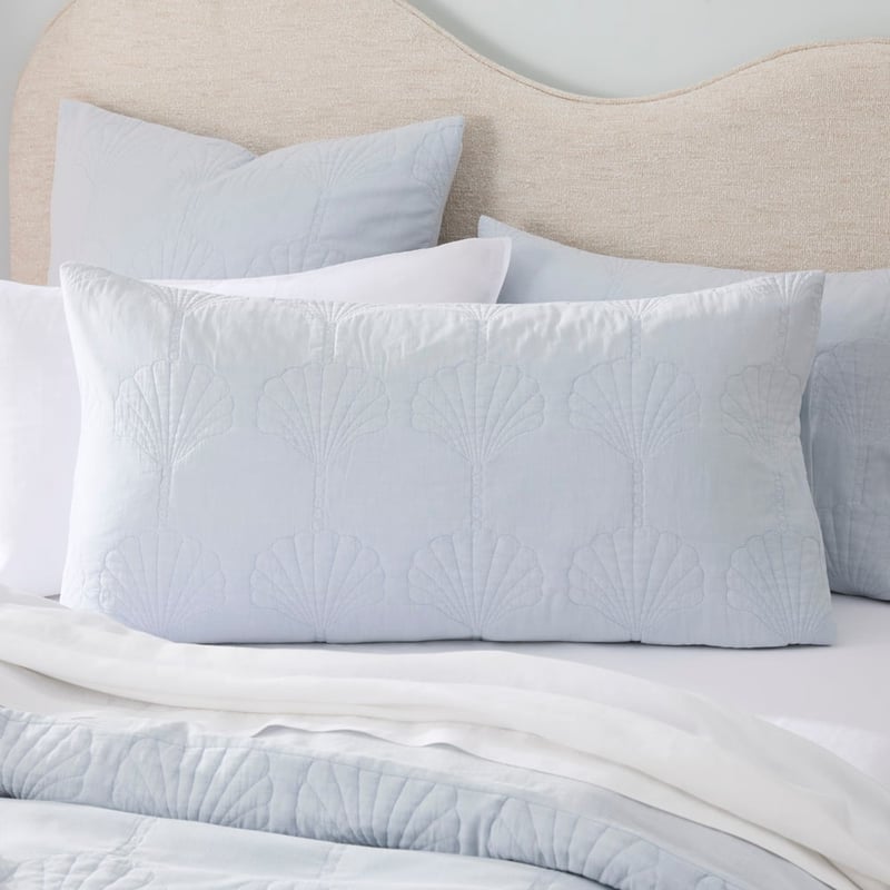 Mira Soft Blue Quilted Pillowcases