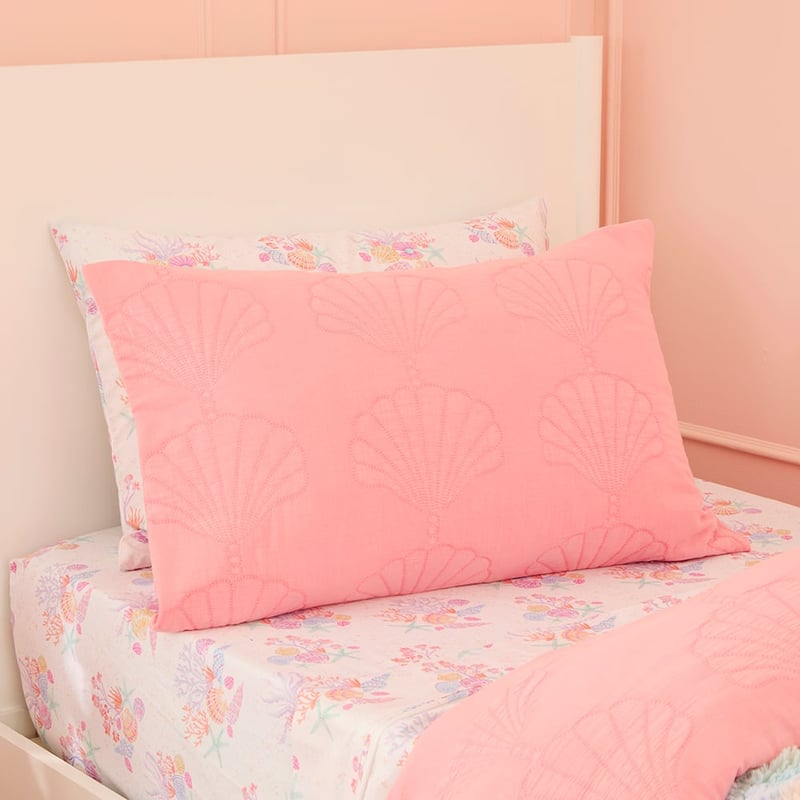 Shell Coral Quilted Quilt Cover Set