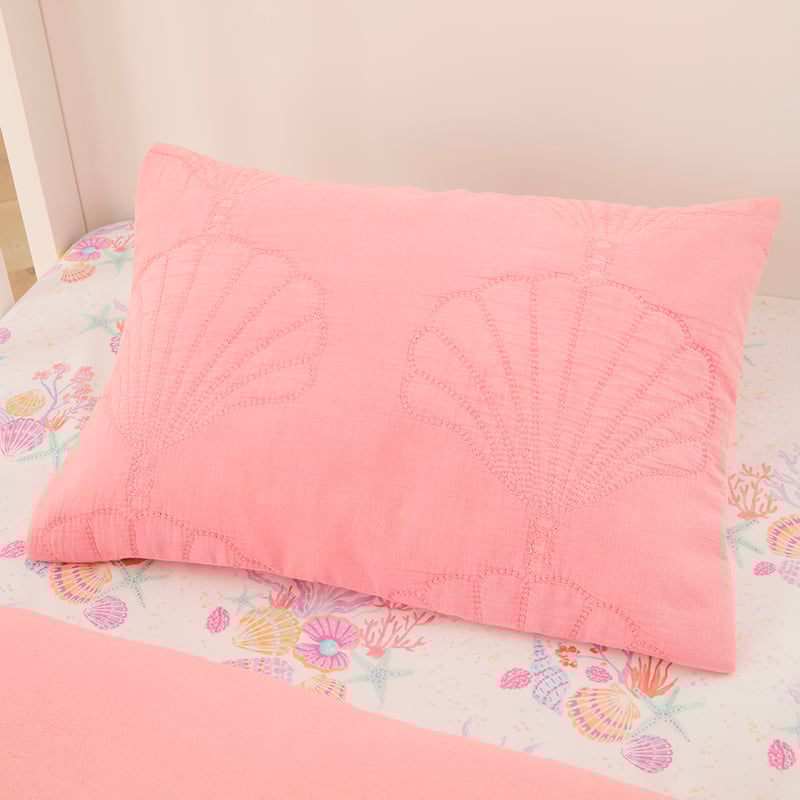 Shell Coral Cot Quilted Quilt Cover Set