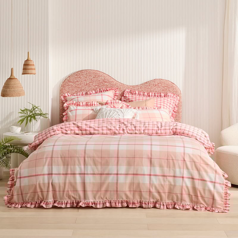 Tillie Check Pink Ruffle Pillowcases