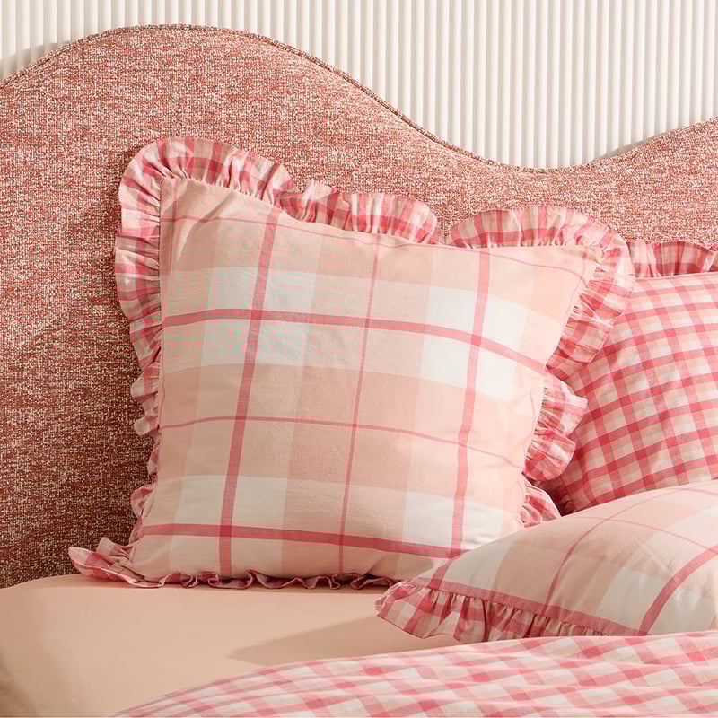 Tillie Check Pink Ruffle Pillowcases
