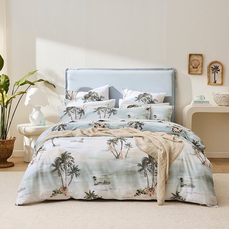 Waikiki Mint Quilt Cover Set + Separates