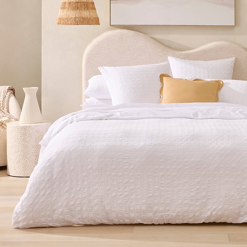 Jordan White Waffle Quilt Cover Set + Separates