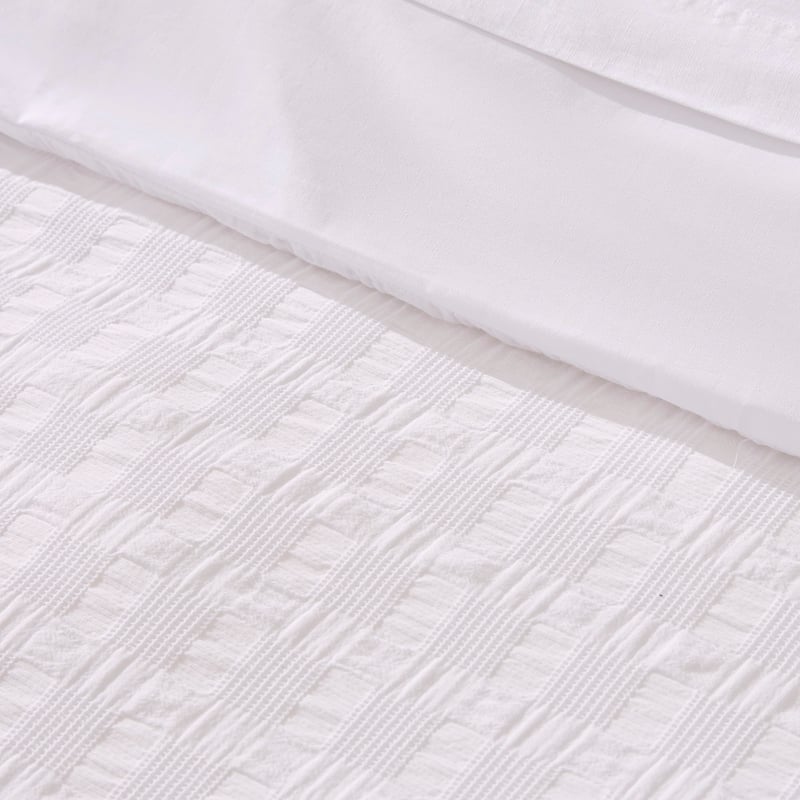 Jordan White Waffle Quilt Cover Set + Separates