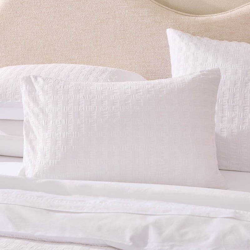 Jordan White Waffle Quilt Cover Set + Separates