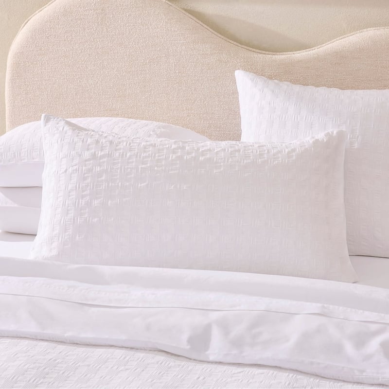 Jordan White Waffle Quilt Cover Set + Separates