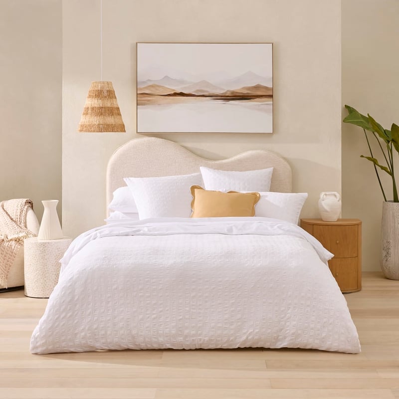 Jordan White Waffle Quilt Cover Set + Separates