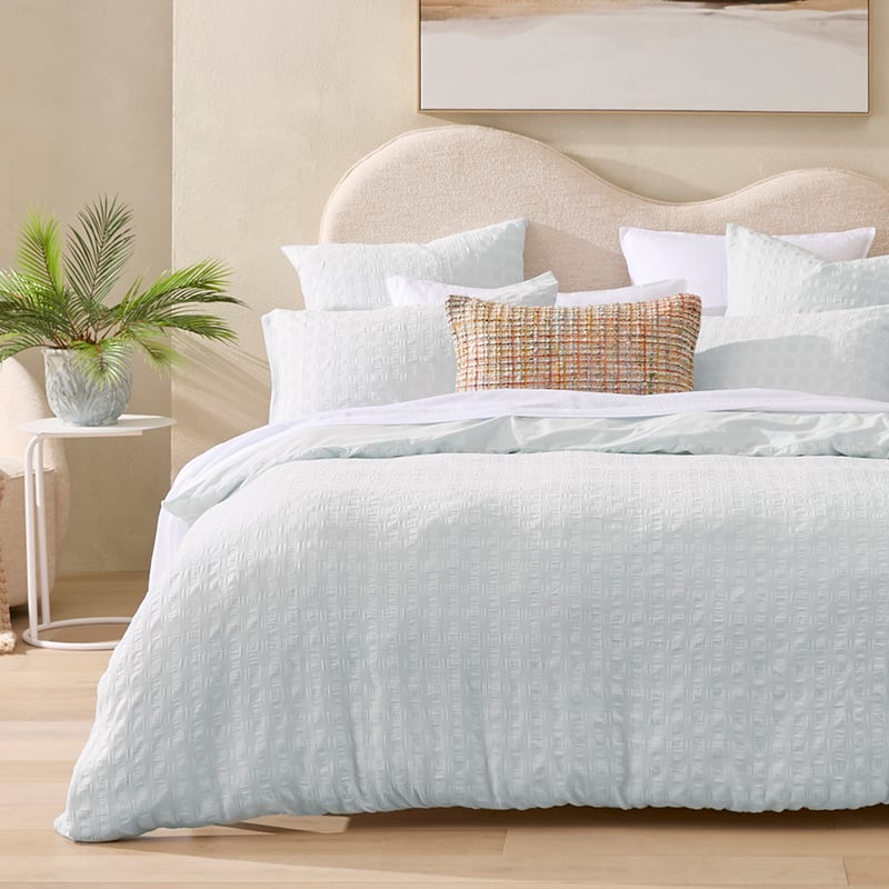 Jordan Blue Mist Waffle Quilt Cover Set + Separates