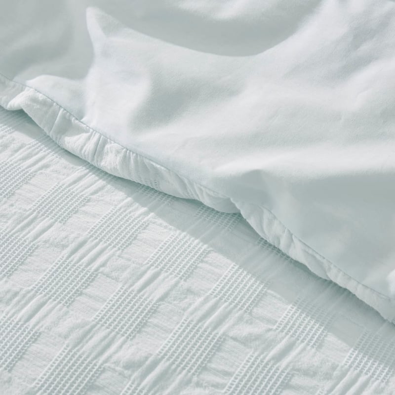 Jordan Blue Mist Waffle Quilt Cover Set + Separates